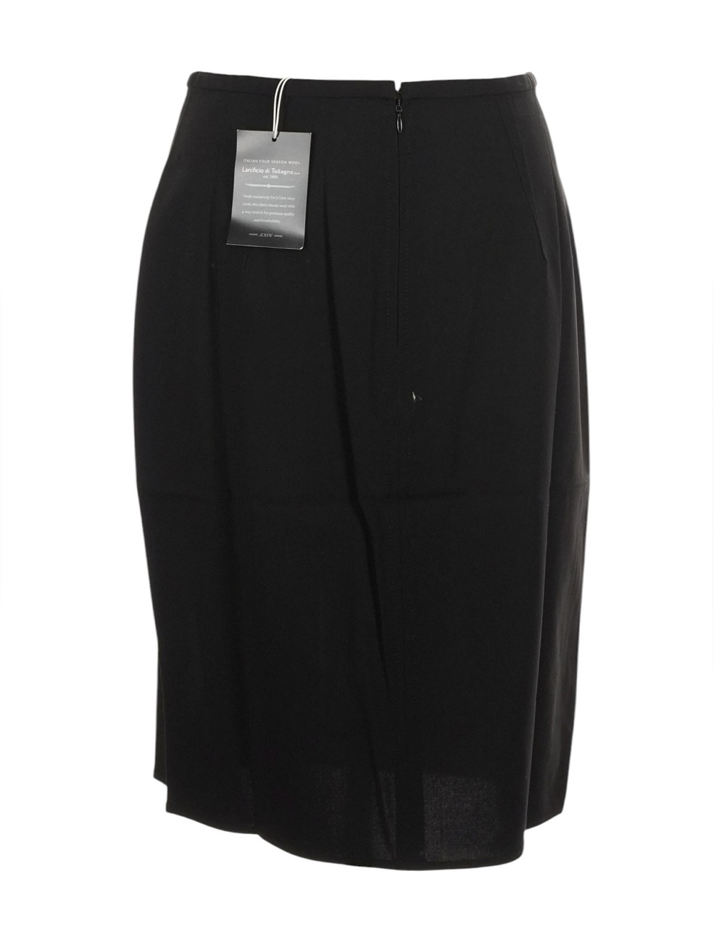 J. Crew Pencil Knee Length Skirt in Italian bi-stretch Wool Blend 6 Black NWT